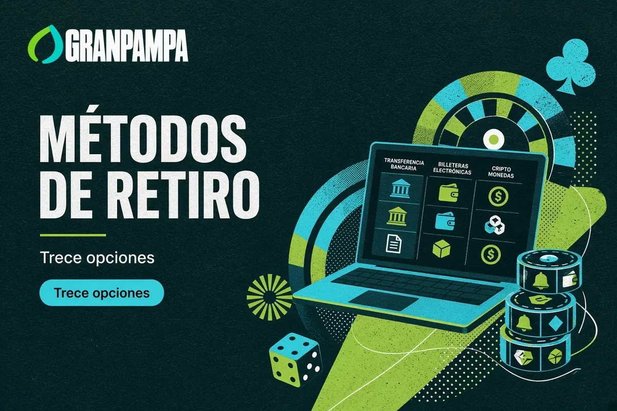 Laptop muestra trece métodos de retiro organizados por categoría